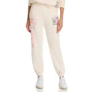 Vintage Havana Women's Bandana Patch Joggers Cream Size M 0587